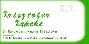 krisztofer kapche business card